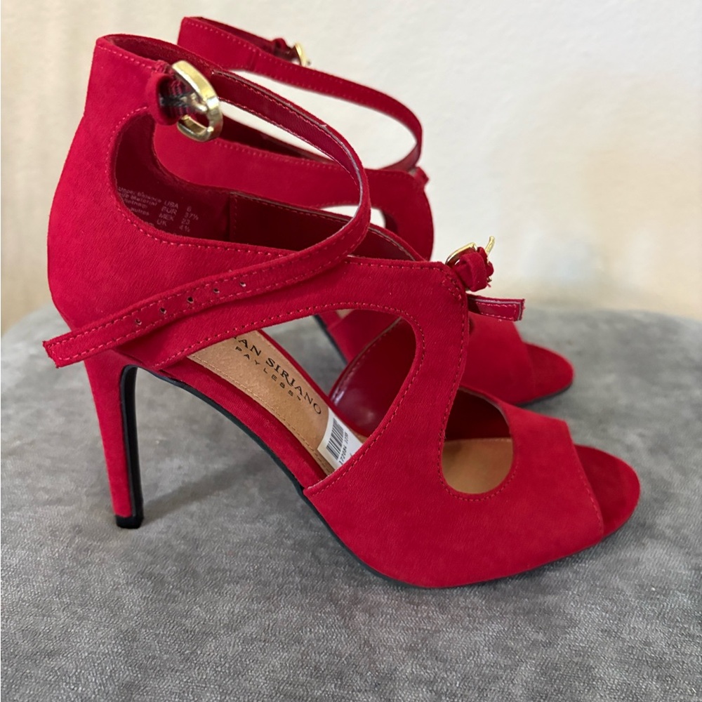 Christian Siriano Red Strappy Heels